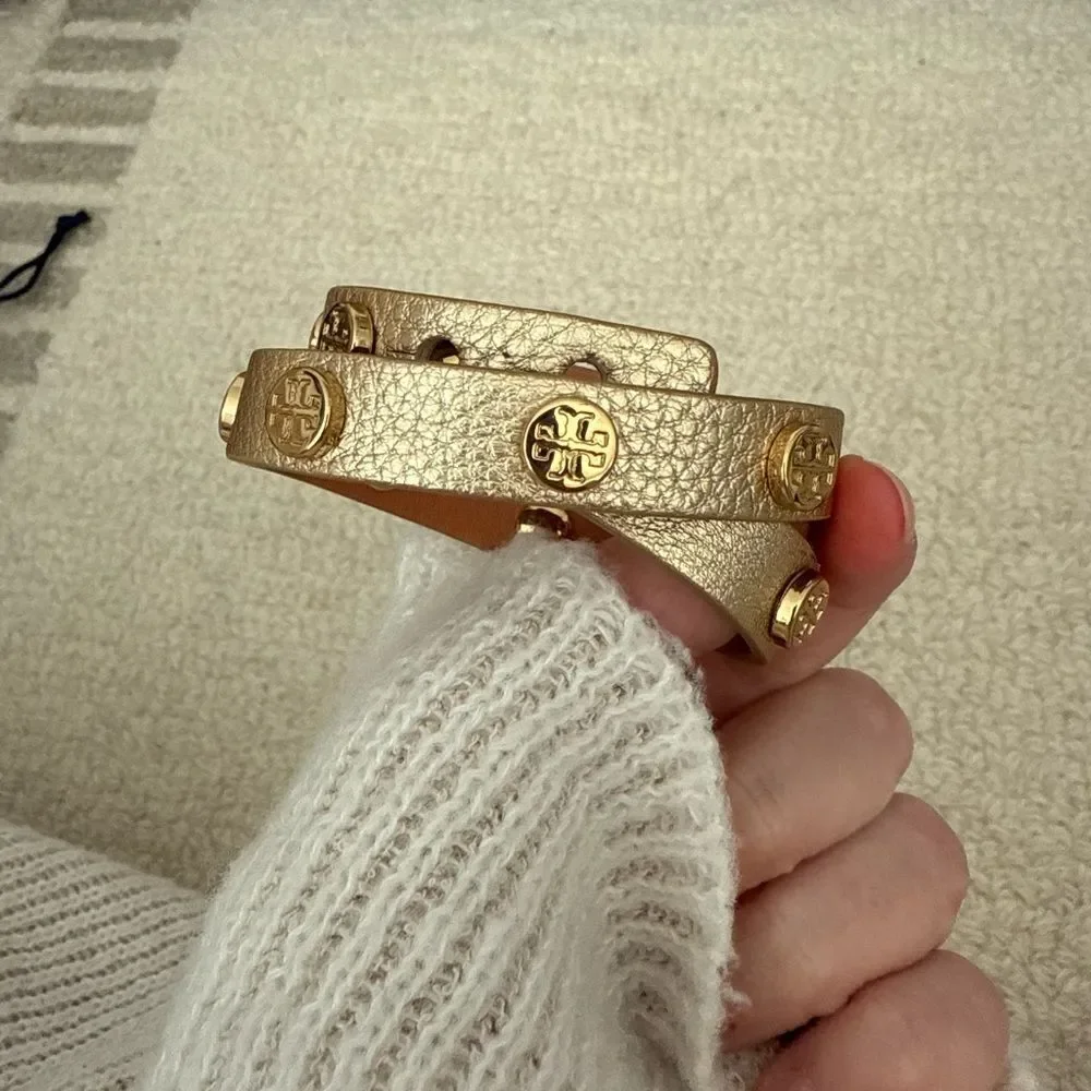 Tory Burch Double Wrap Gold Bracelet